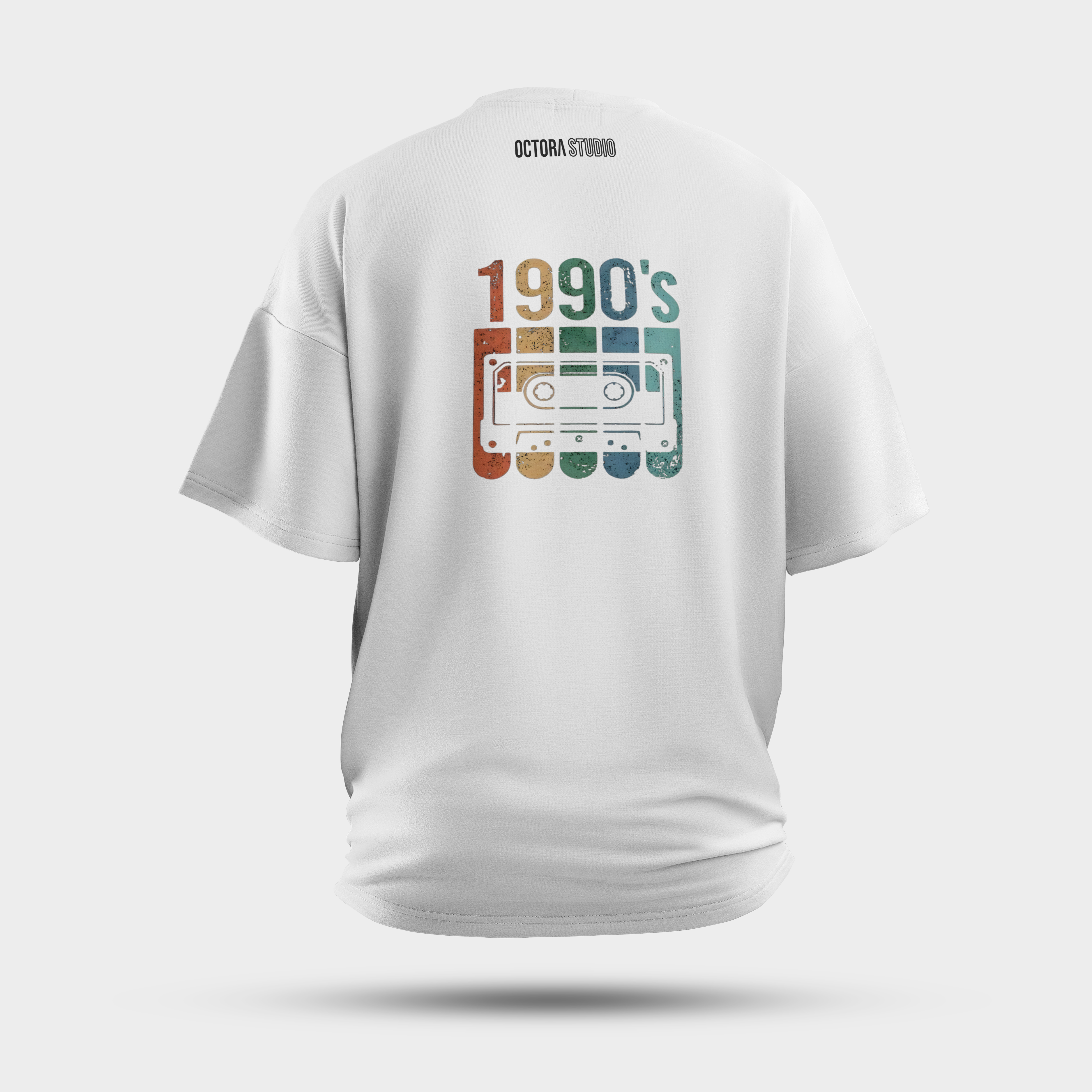 Octora Oversized T-Shirt – 1990’s Retro Tape Edition | 100% Cotton Heavyweight (240–260 GSM)