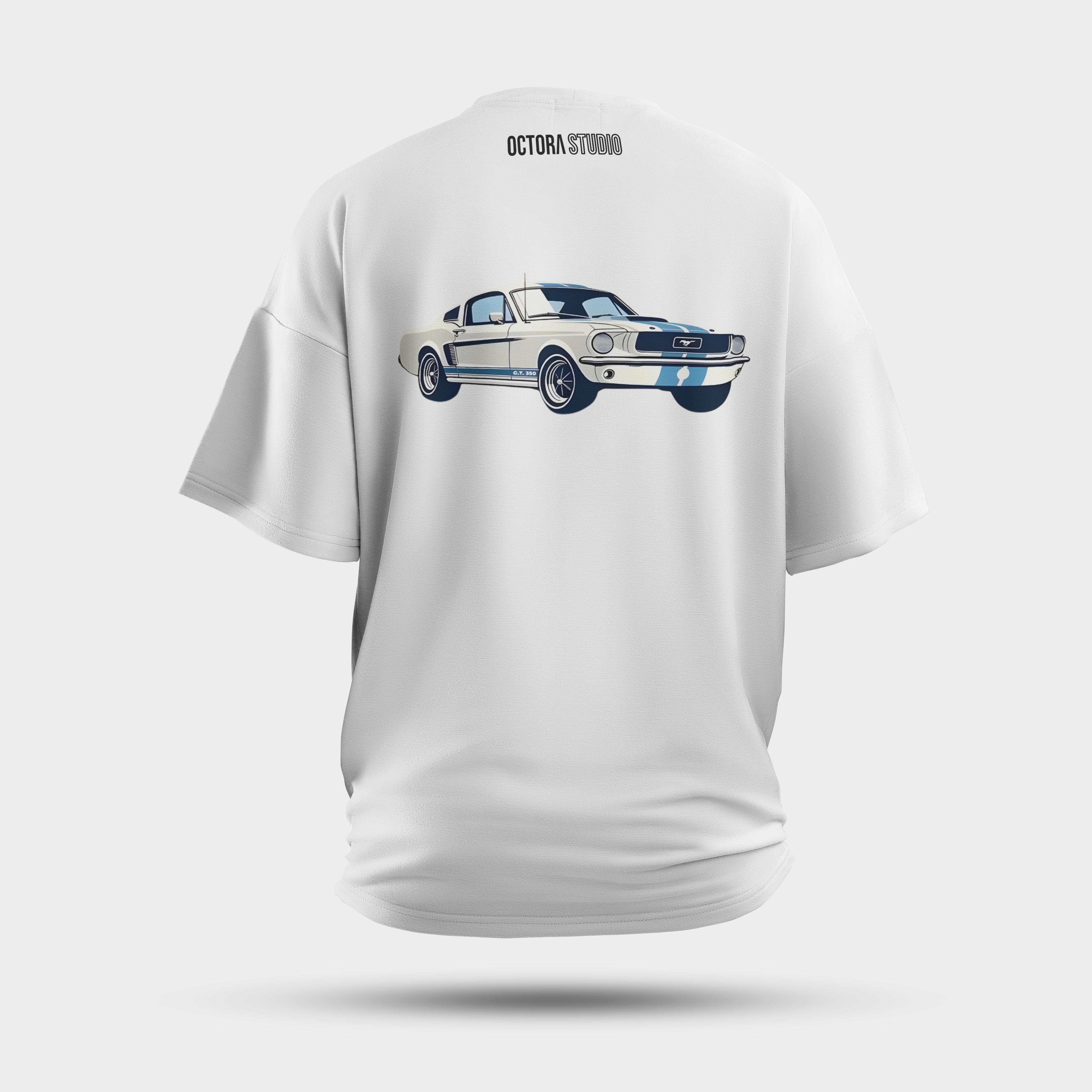 Octora Oversized Printed T-Shirt – Mustang Edition | 100% Cotton Heavyweight (240–260 GSM)